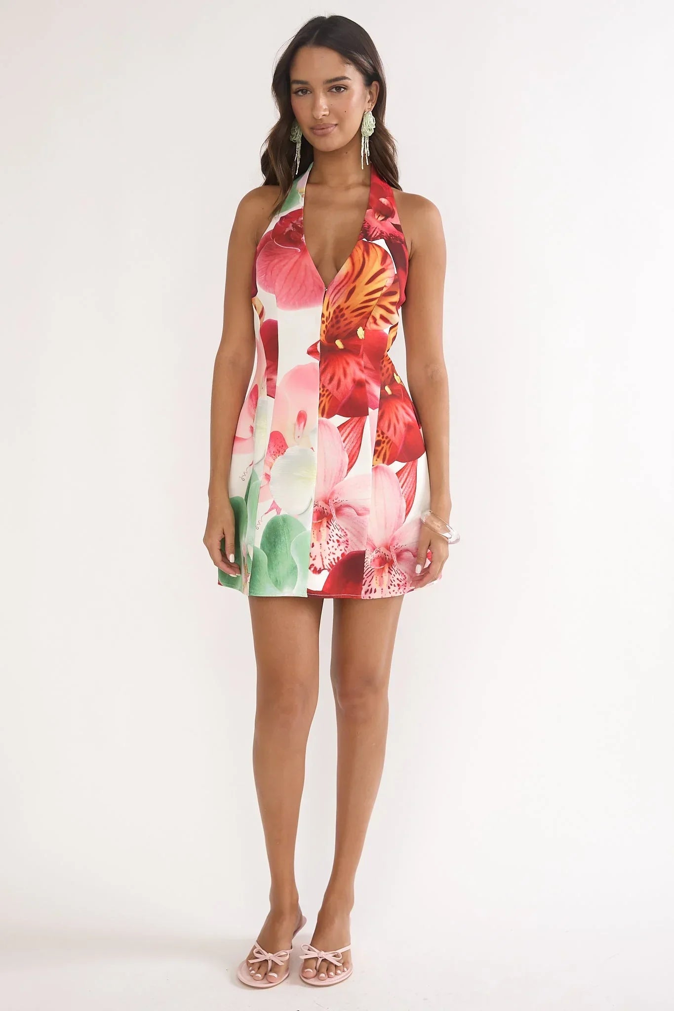 Elisabet Halter Mini Dress Floral