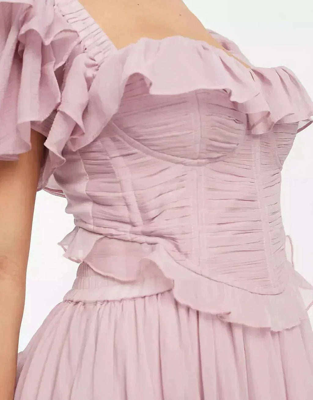 Adrienne Ruffle Midi Dress