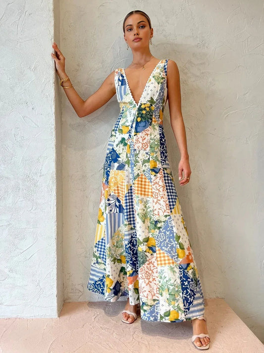 Solange Patchwork Maxi Dress