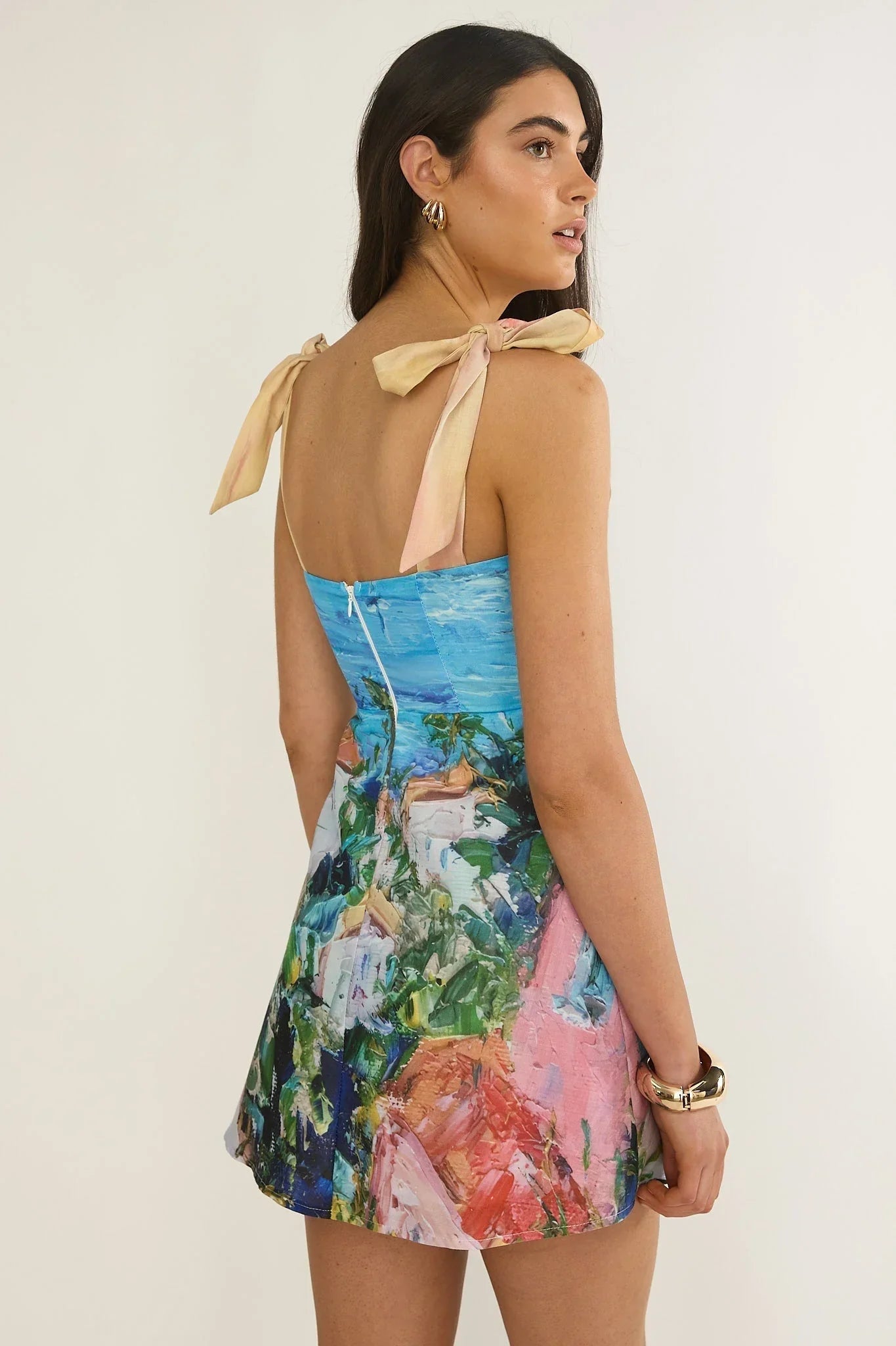 Mykonos Tie Shoulder Mini Dress Euro