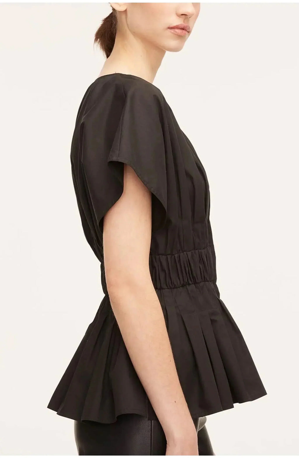 Dominique Pleated Peplum Top