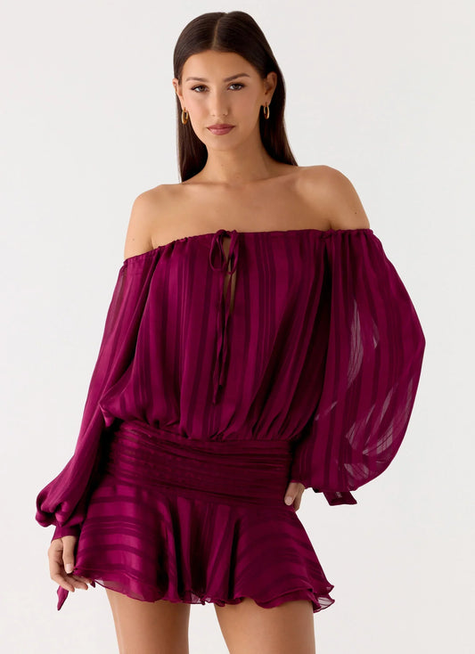 Eira Balloon Sleeve Mini Dress