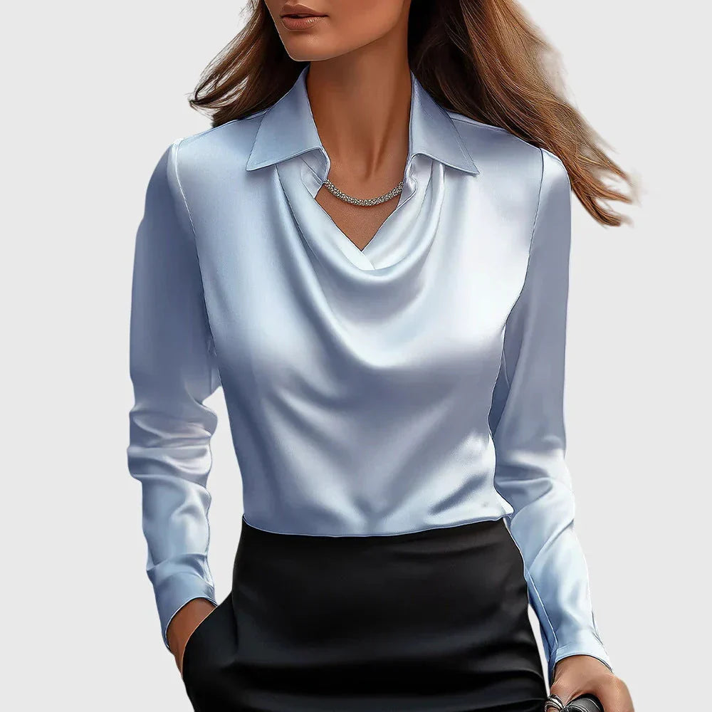 Valentina Satin Cowl Top