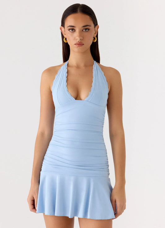 Kanata Halter Mini Dress - Blue