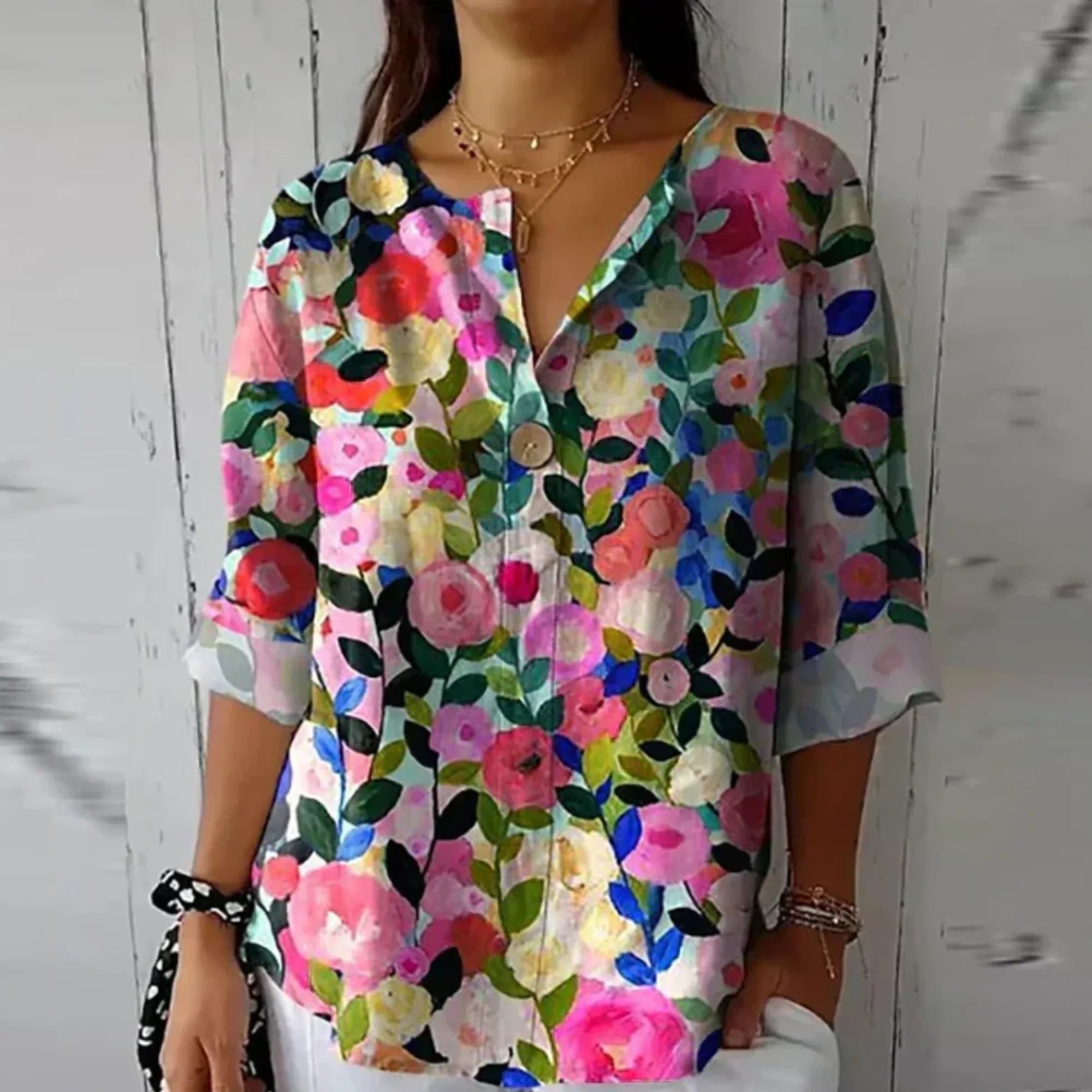 Finley Floral 3/4 Top