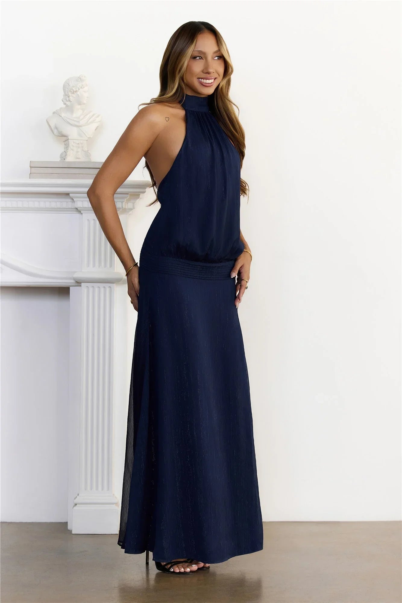 Iconique Halter Maxi Dress Navy