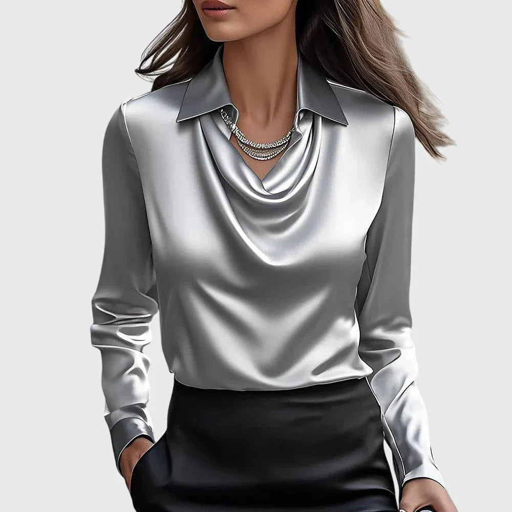 Valentina Satin Cowl Top