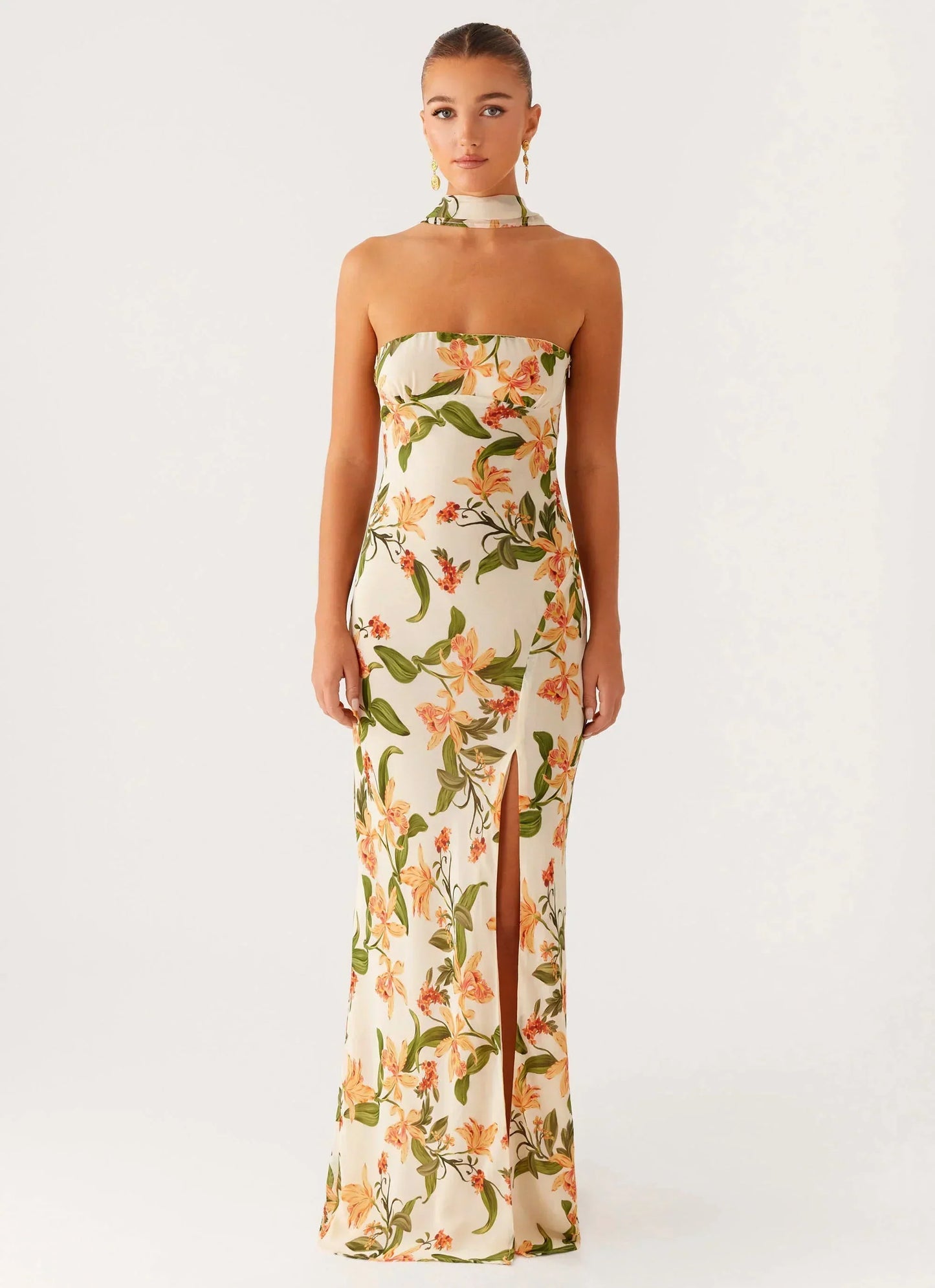 Gali Strapless Maxi Dress - Floral Print