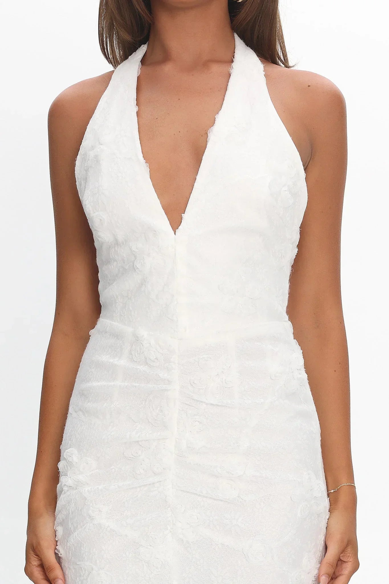 Alisette Split Maxi Dress White