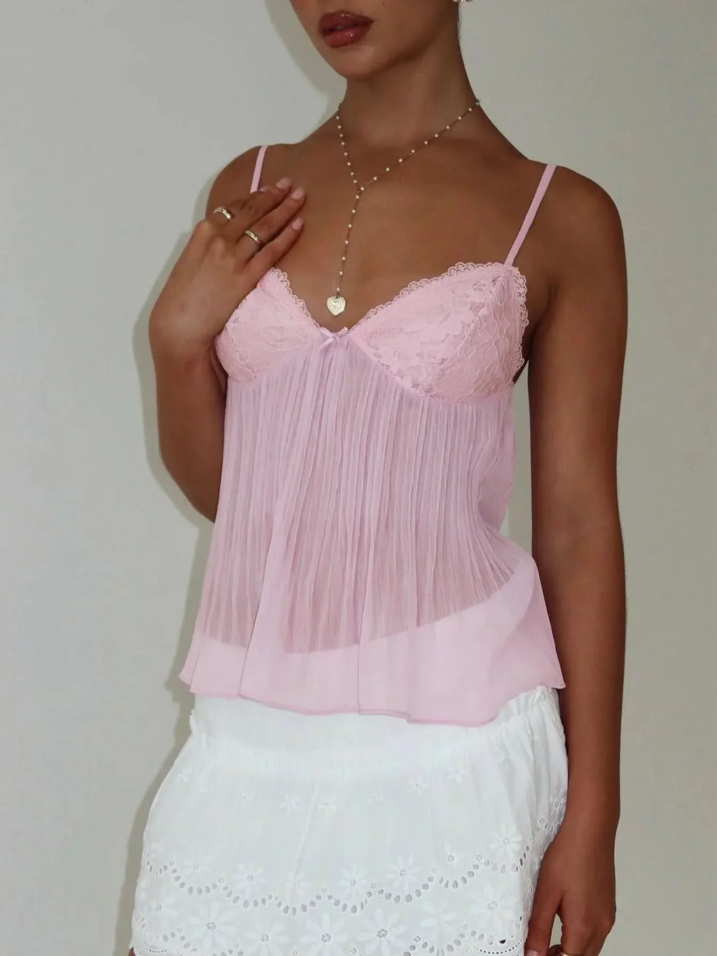 Sage Lace Cami Top