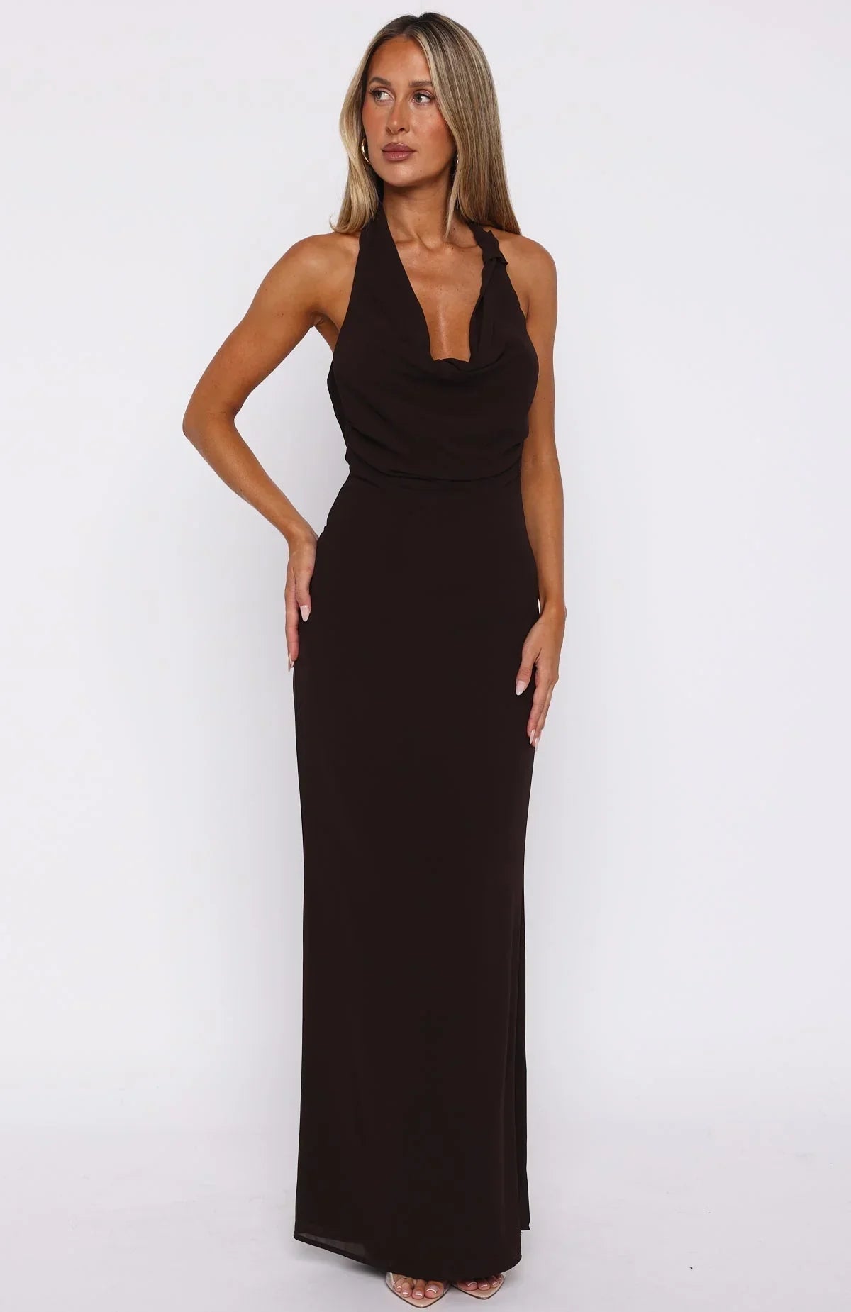 Always In Mode Halter Maxi Dress