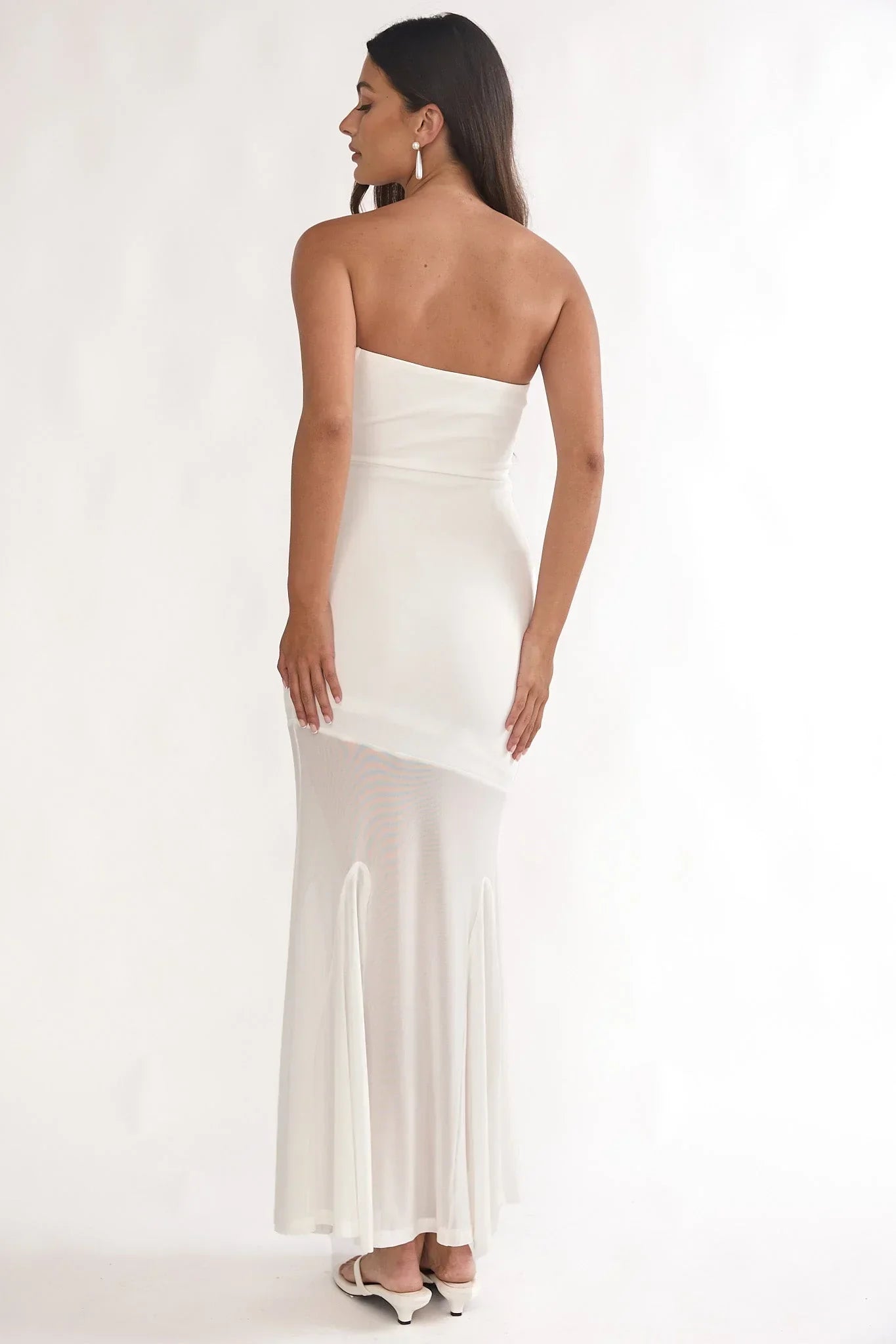 Calluna Strapless Maxi Dress White