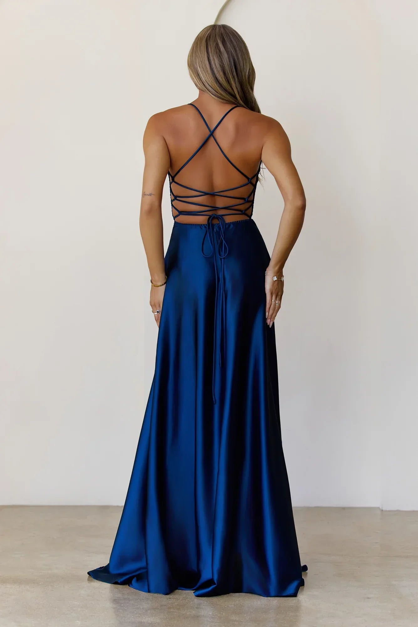 Soaked In Beauty Satin Maxi Dress Teal