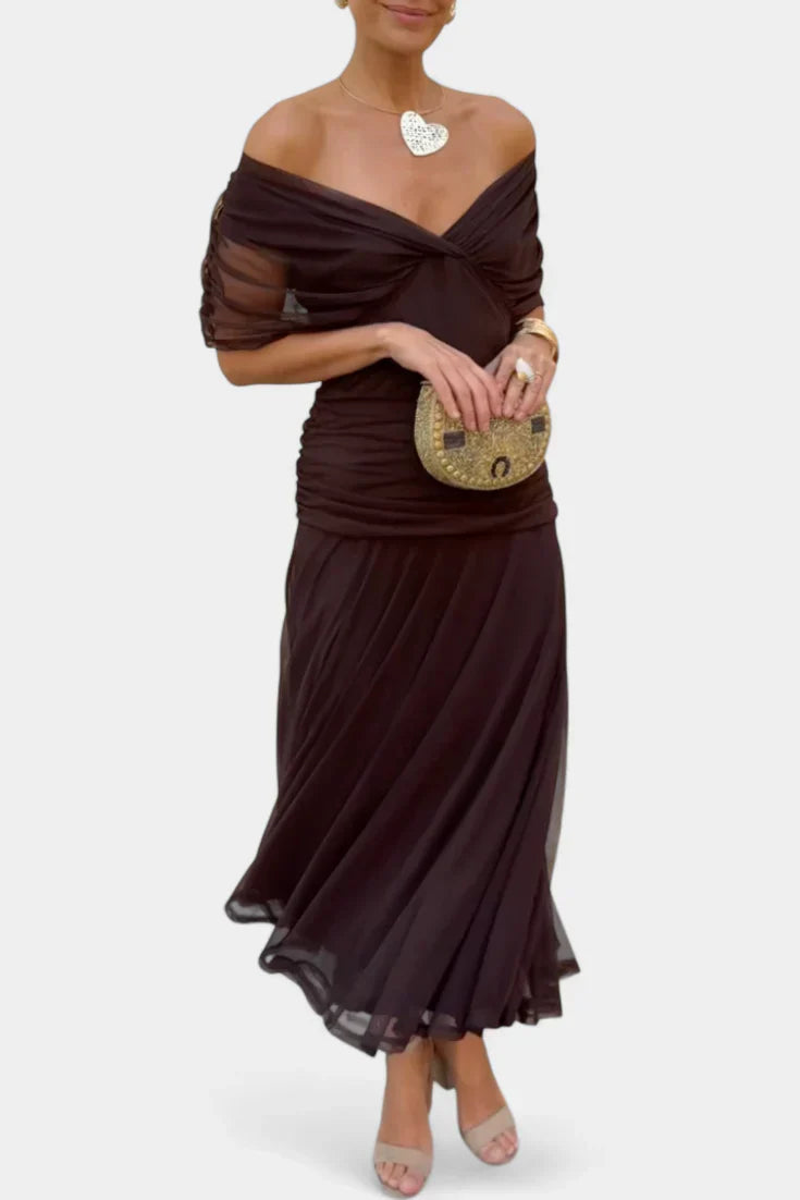 Evangeline Ruched Maxi Dress