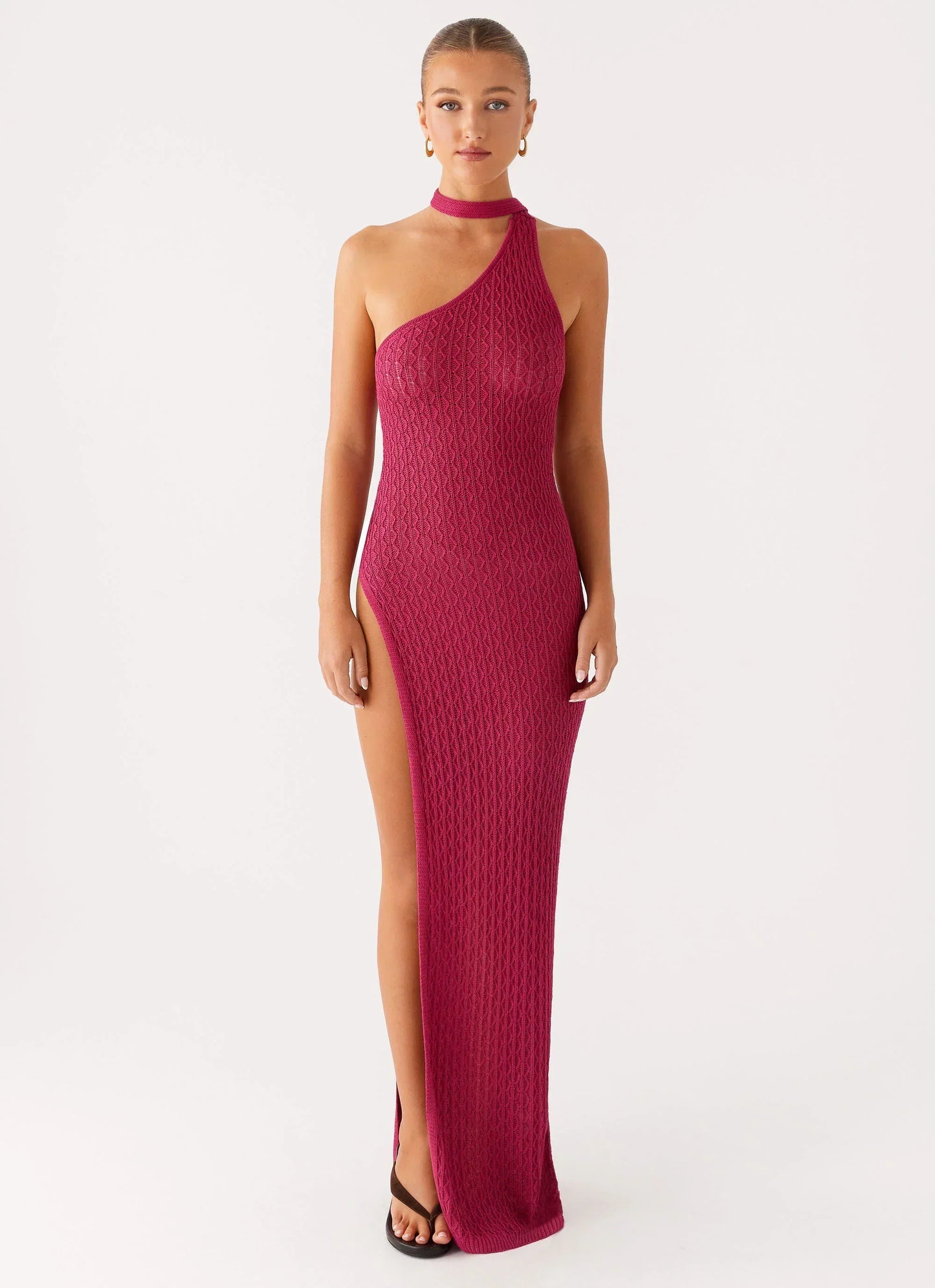 Carryn Knit Maxi Dress - Hot Pink