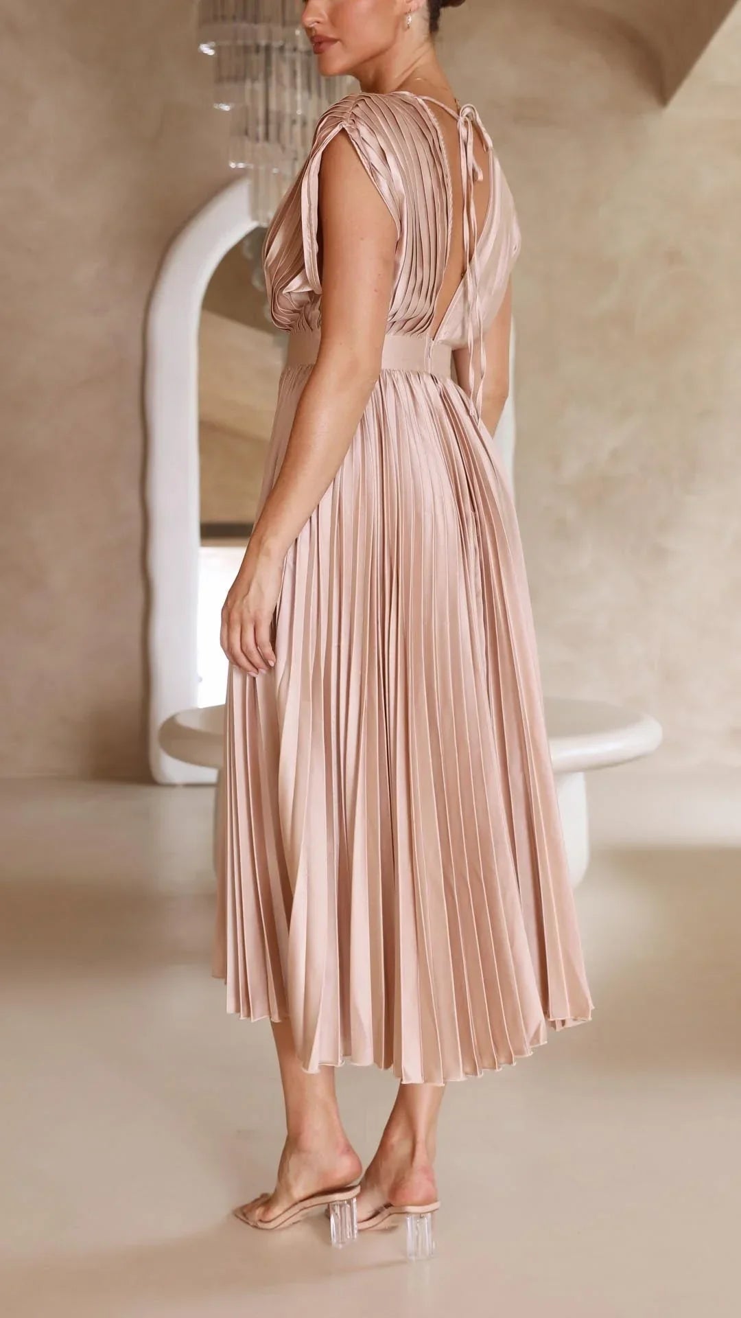 Rosalie Pleated Midi Dress