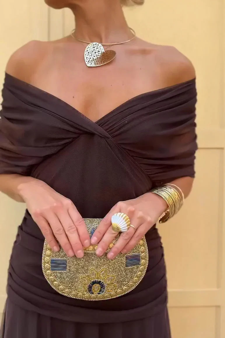 Rosetta Draped Maxi Dress