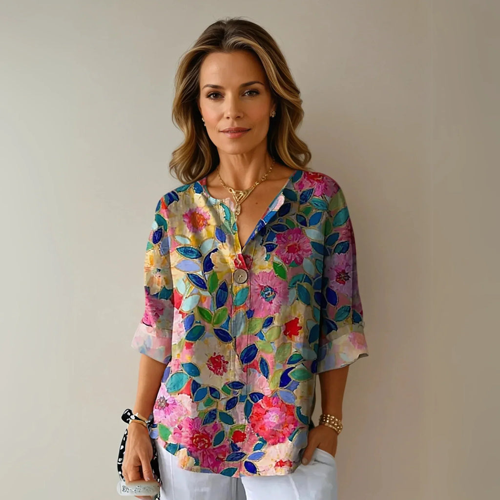 Finley Floral 3/4 Top