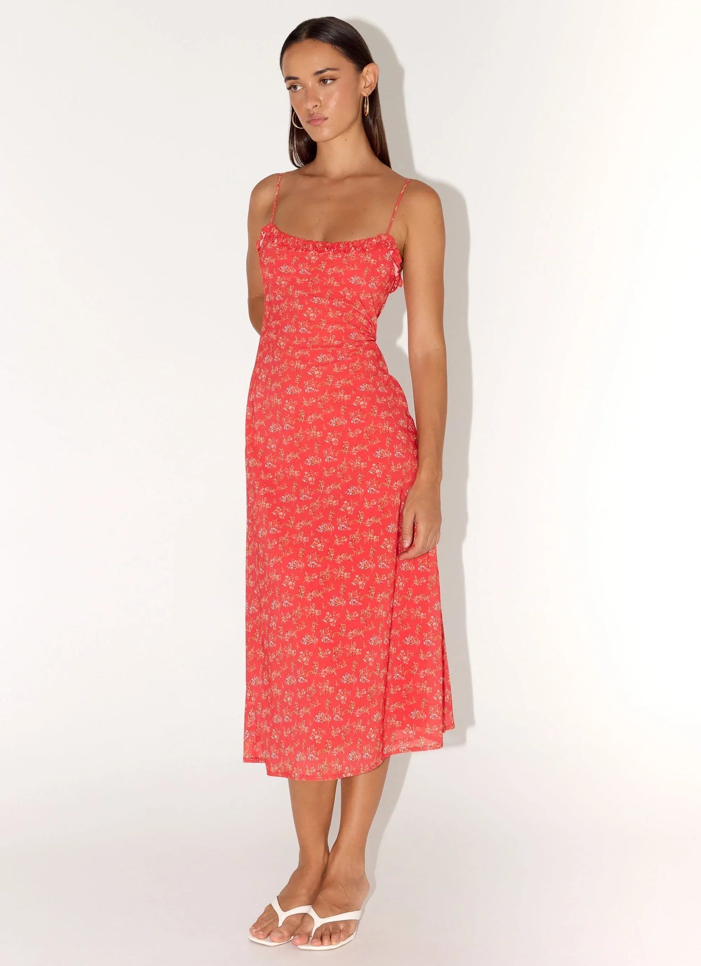 Kahlo Midi Dress Red