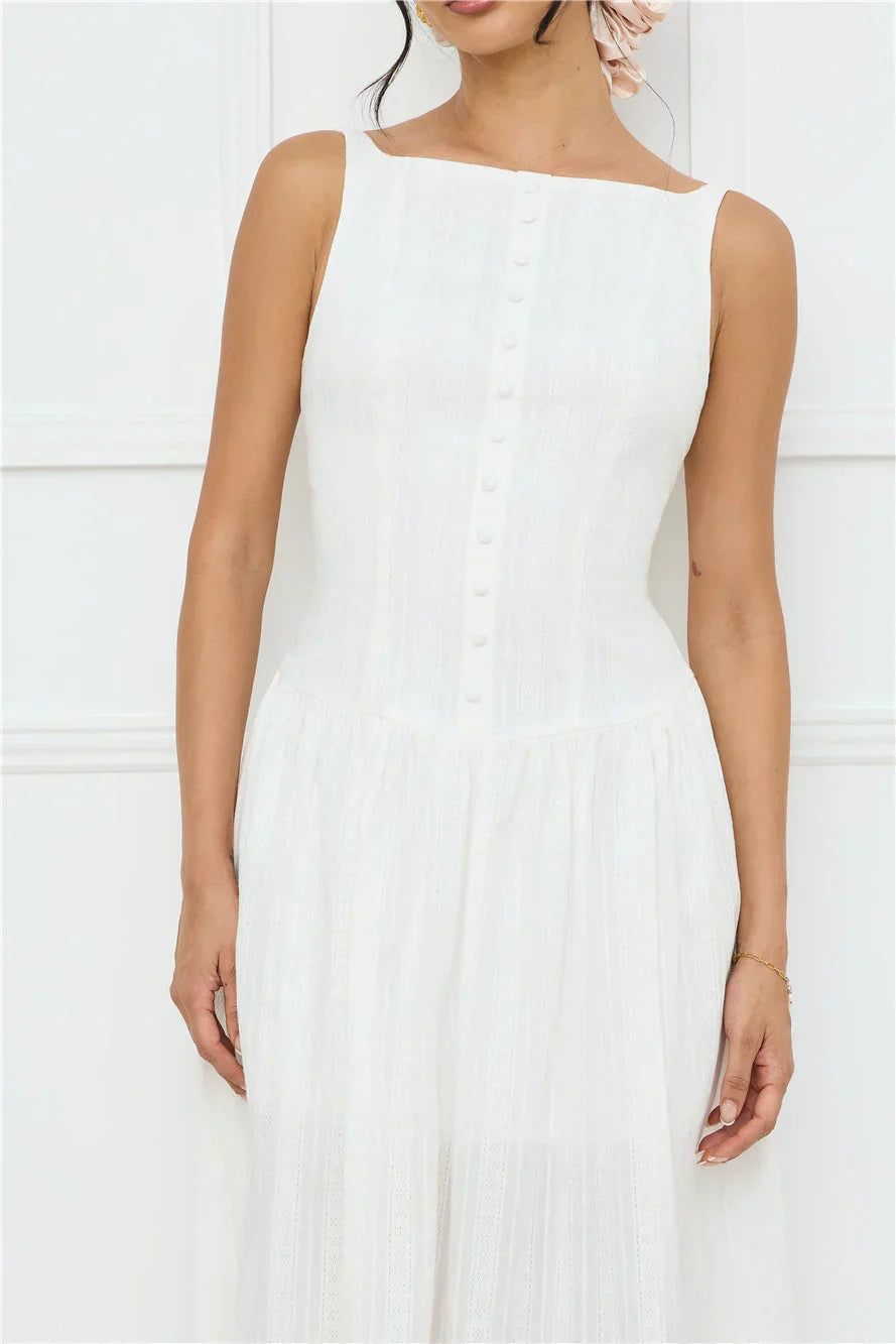 Serene Nights Maxi Dress White