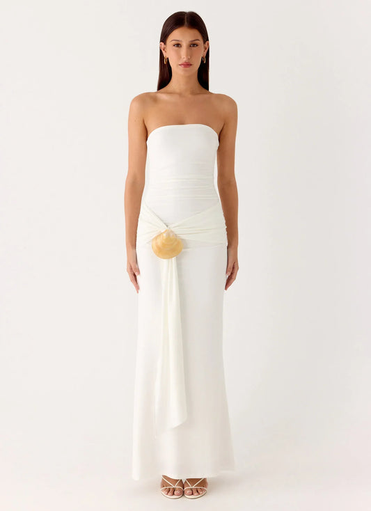 Party After Party Shell Maxi Dress - White