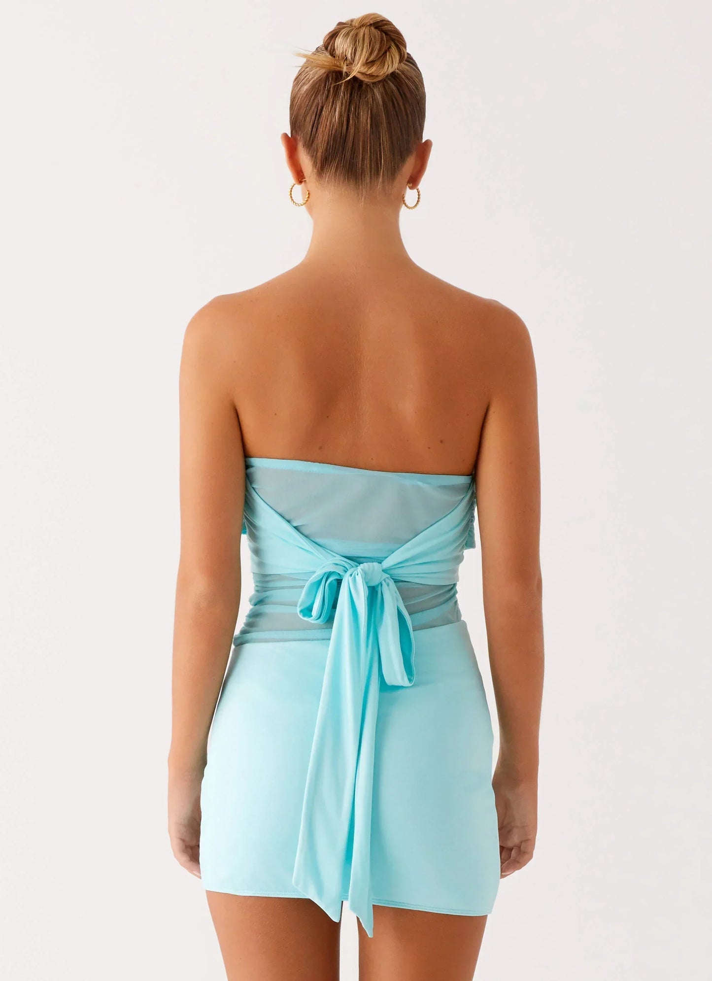 Lita Twist Mini Dress - Turquoise