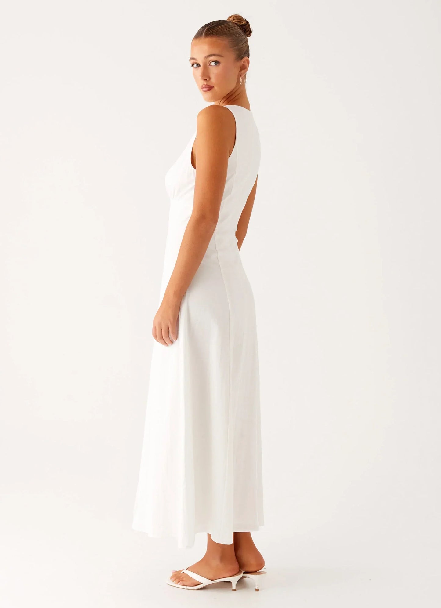 Tamsin Linen Maxi Dress - White