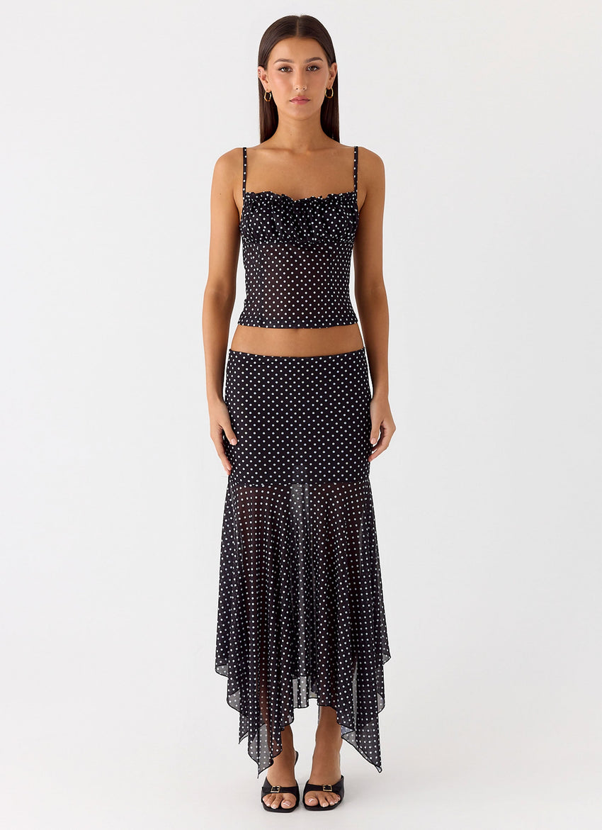 Buffy Top - Black Polkadot