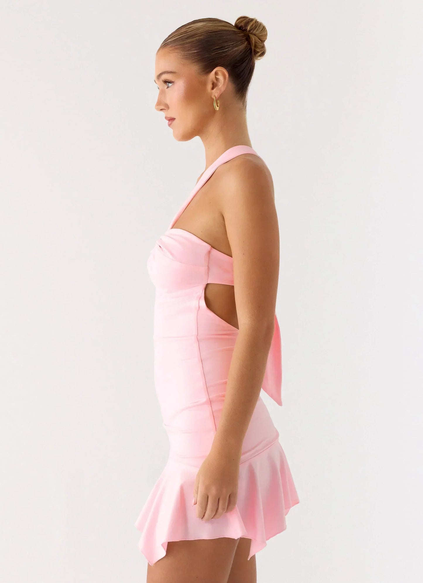 Not Your Fan Cut Out Mini Dress - Pink