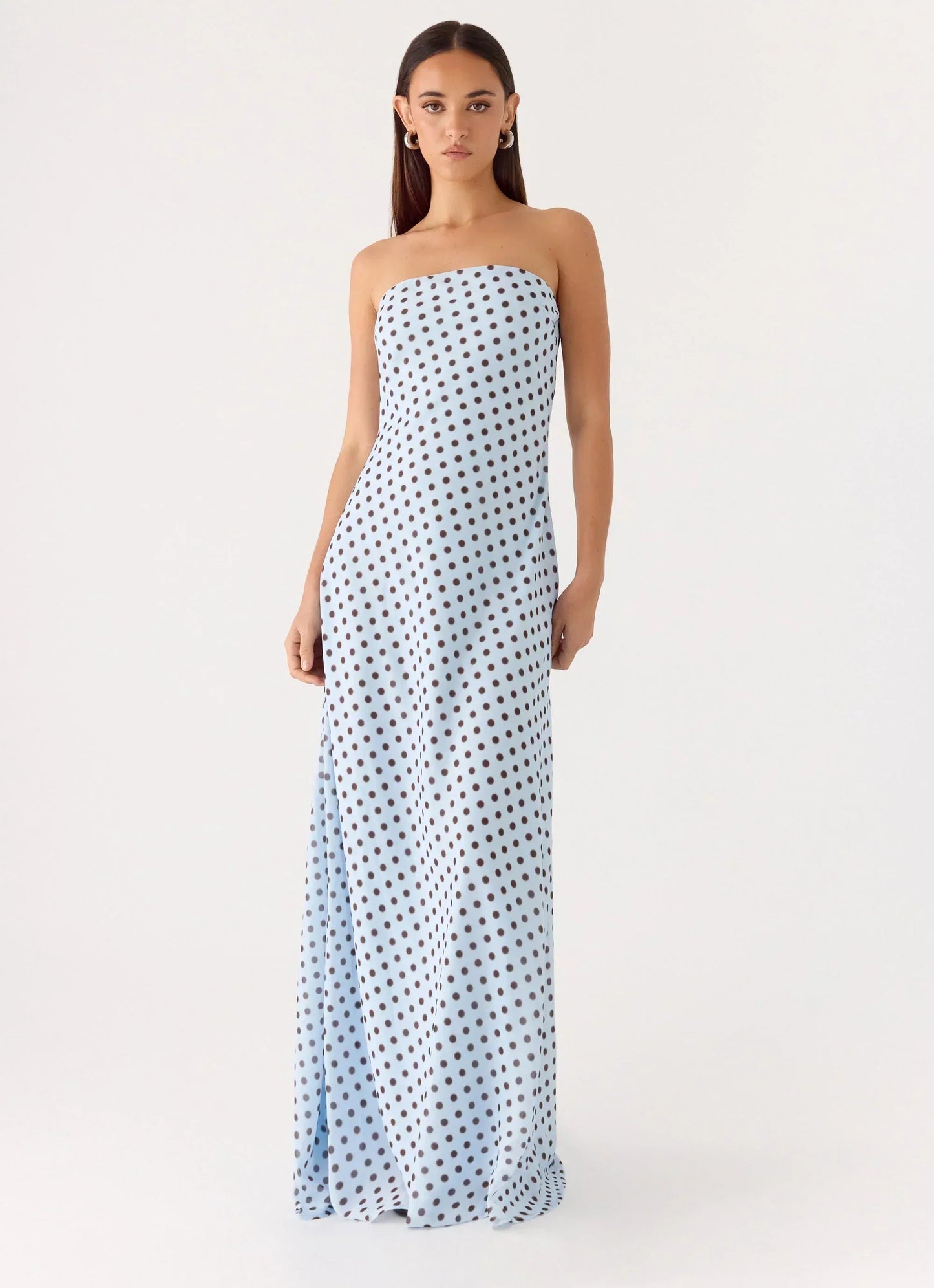 Chaniva Maxi Dress - Blue Mocha Dot