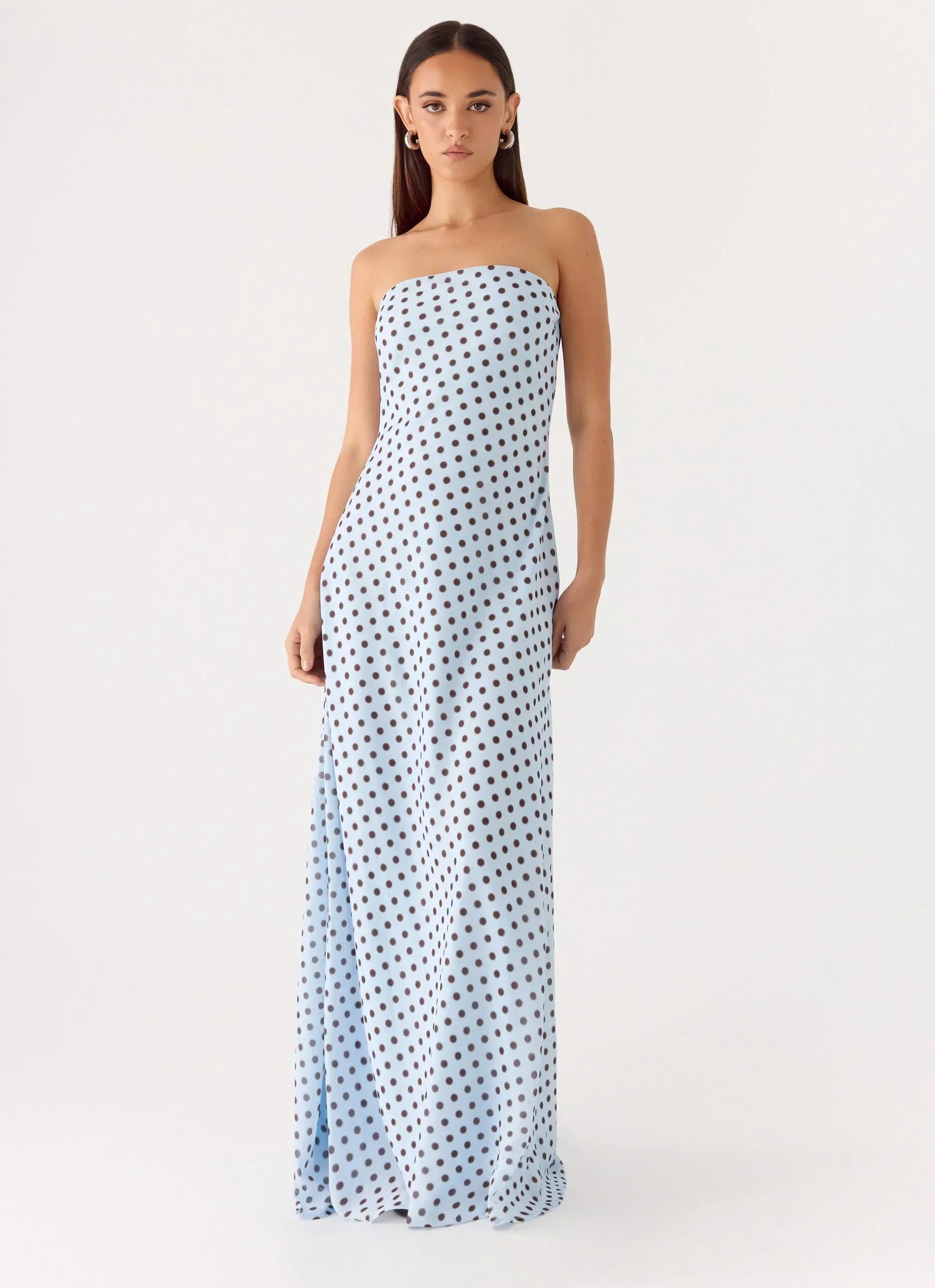 Chaniva Maxi Dress - Blue Mocha Dot