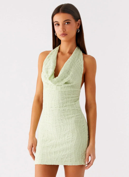 Thistle Mini Dress - Forest Sage