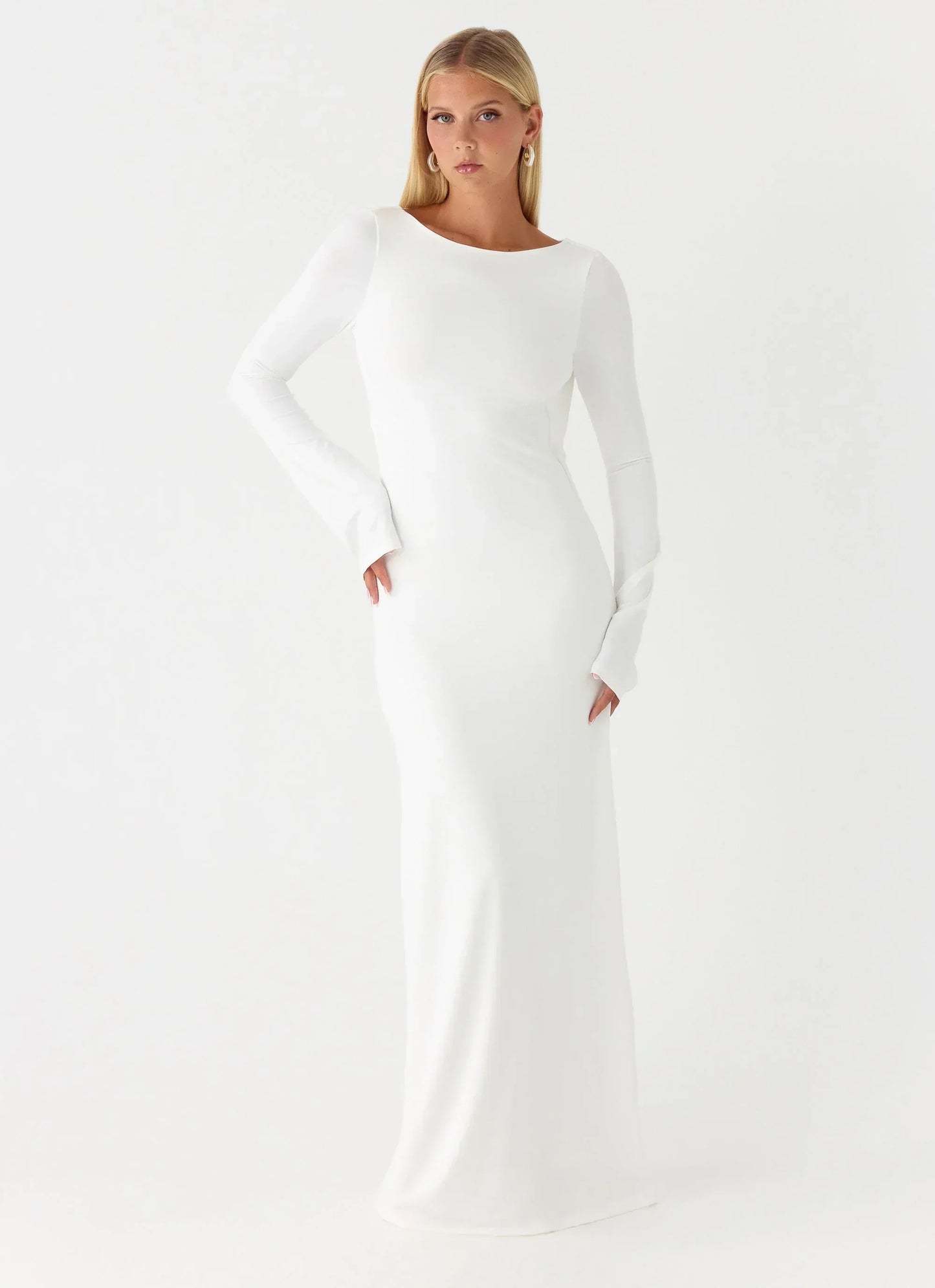 Elmont Long Sleeve Maxi Dress - White