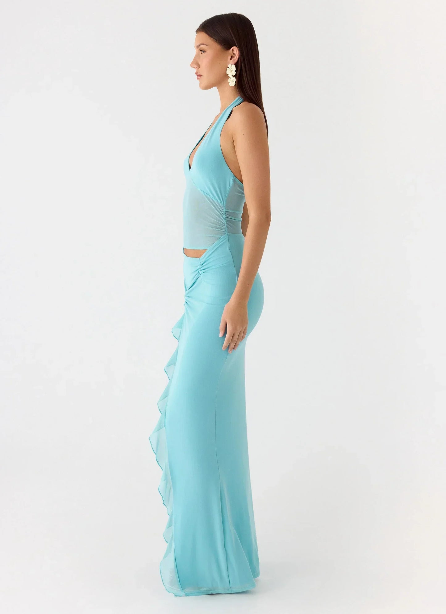 Last Sequence Maxi Dress - Aqua Blue