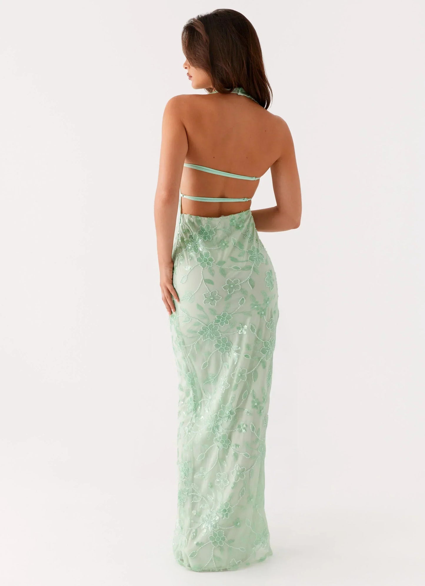 Cydney Beaded Maxi Dress - Sage
