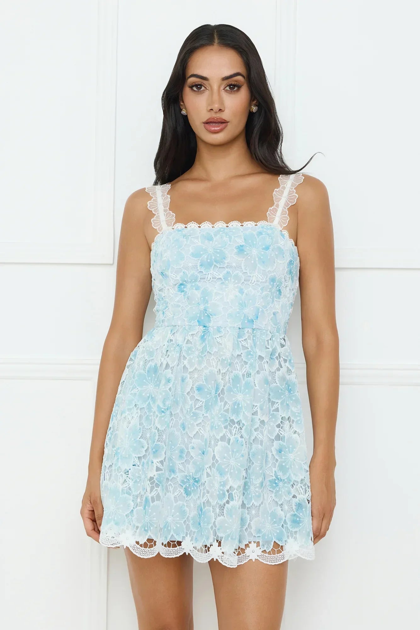 Vivid Bloom Mini Dress Blue