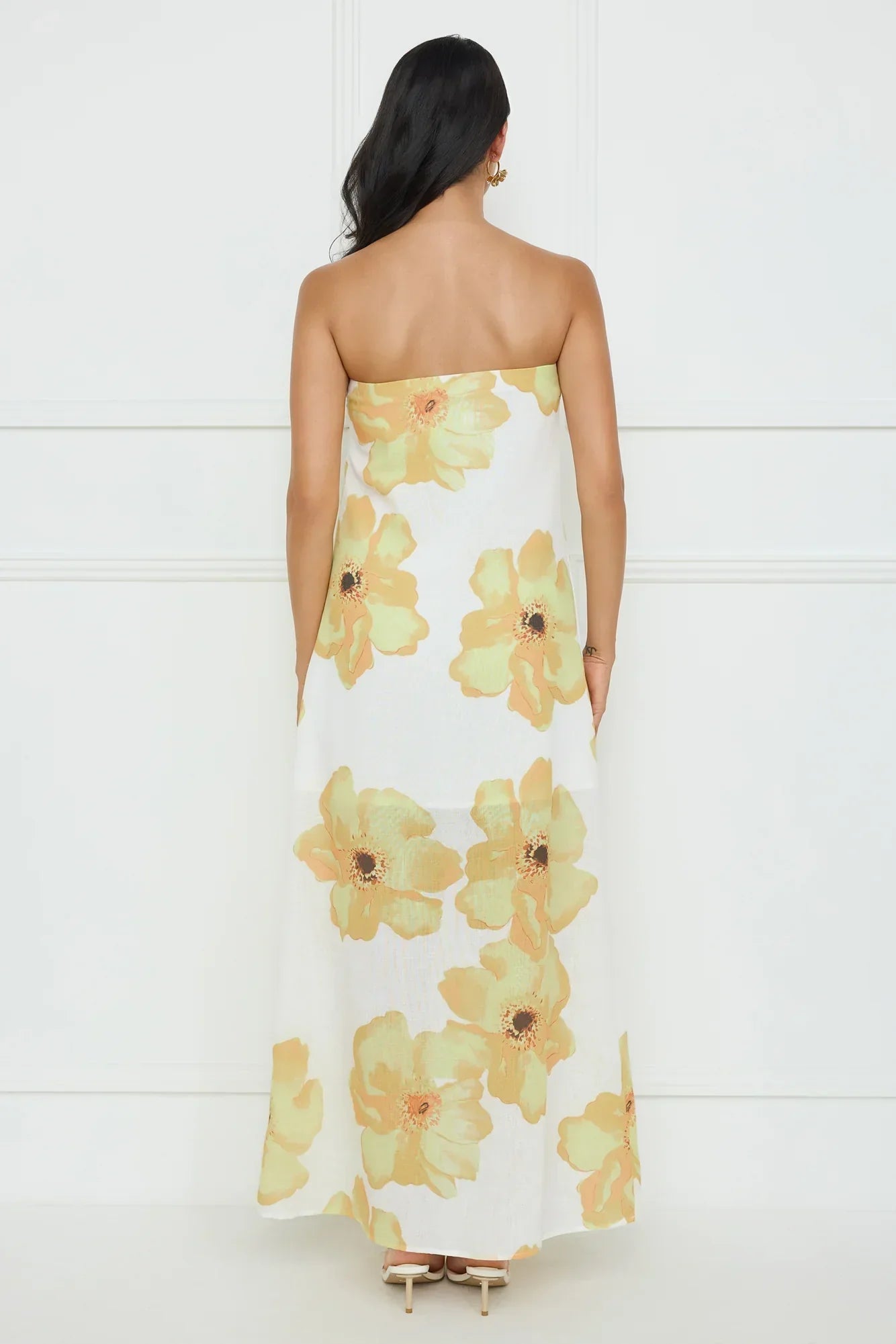 Sunlight’S Embrace Strapless Maxi Dress Yellow