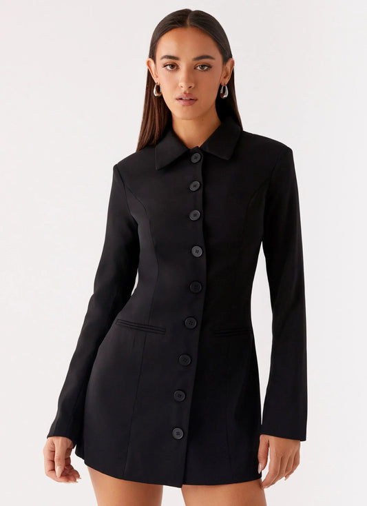 Memphis Blazer Mini Dress - Black