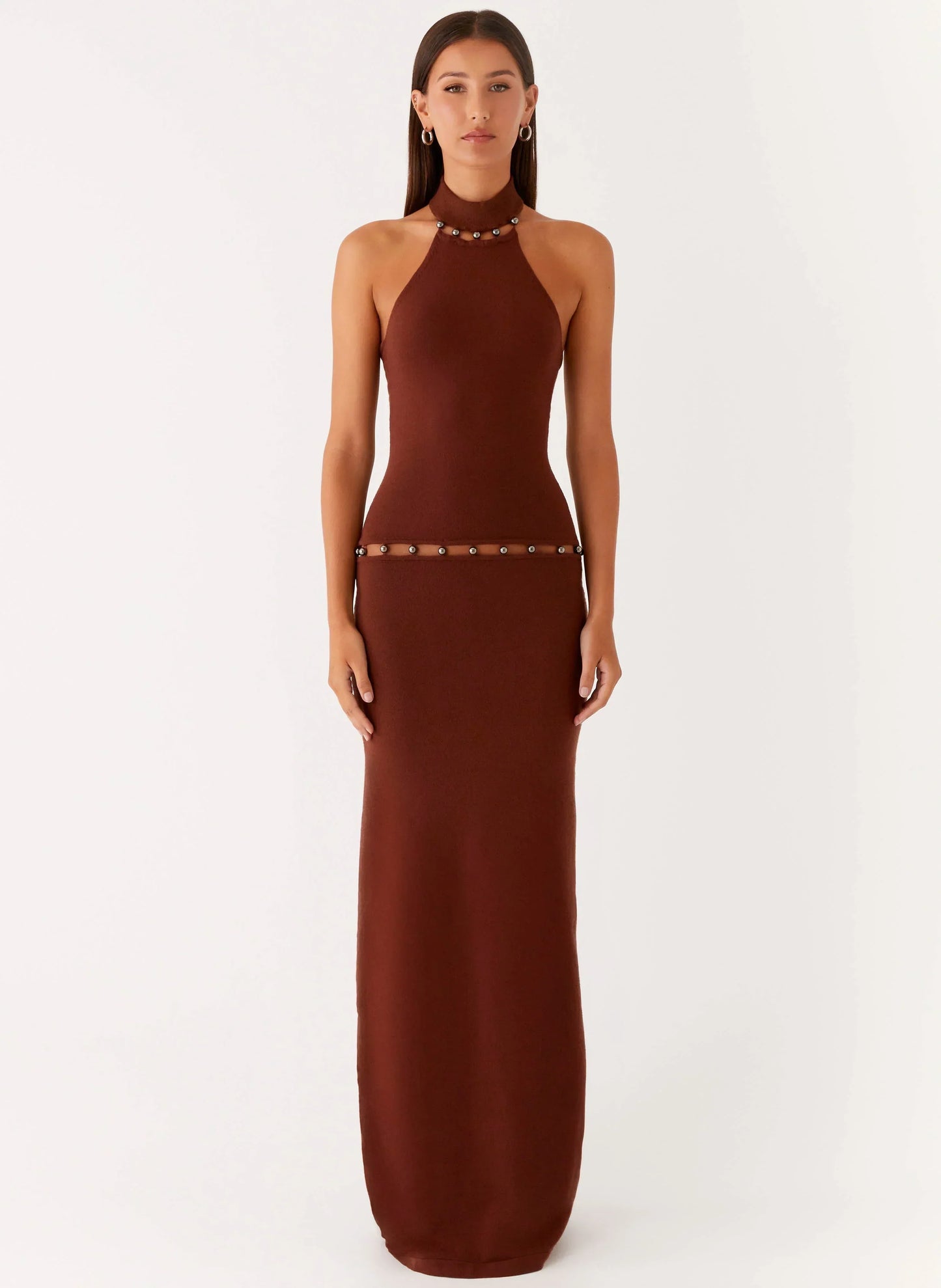 Opaline Knit Maxi Dress - Chocolate