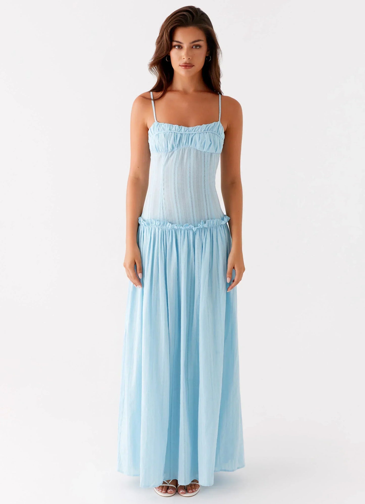 Jacinda Drop Waist Maxi Dress - Blue