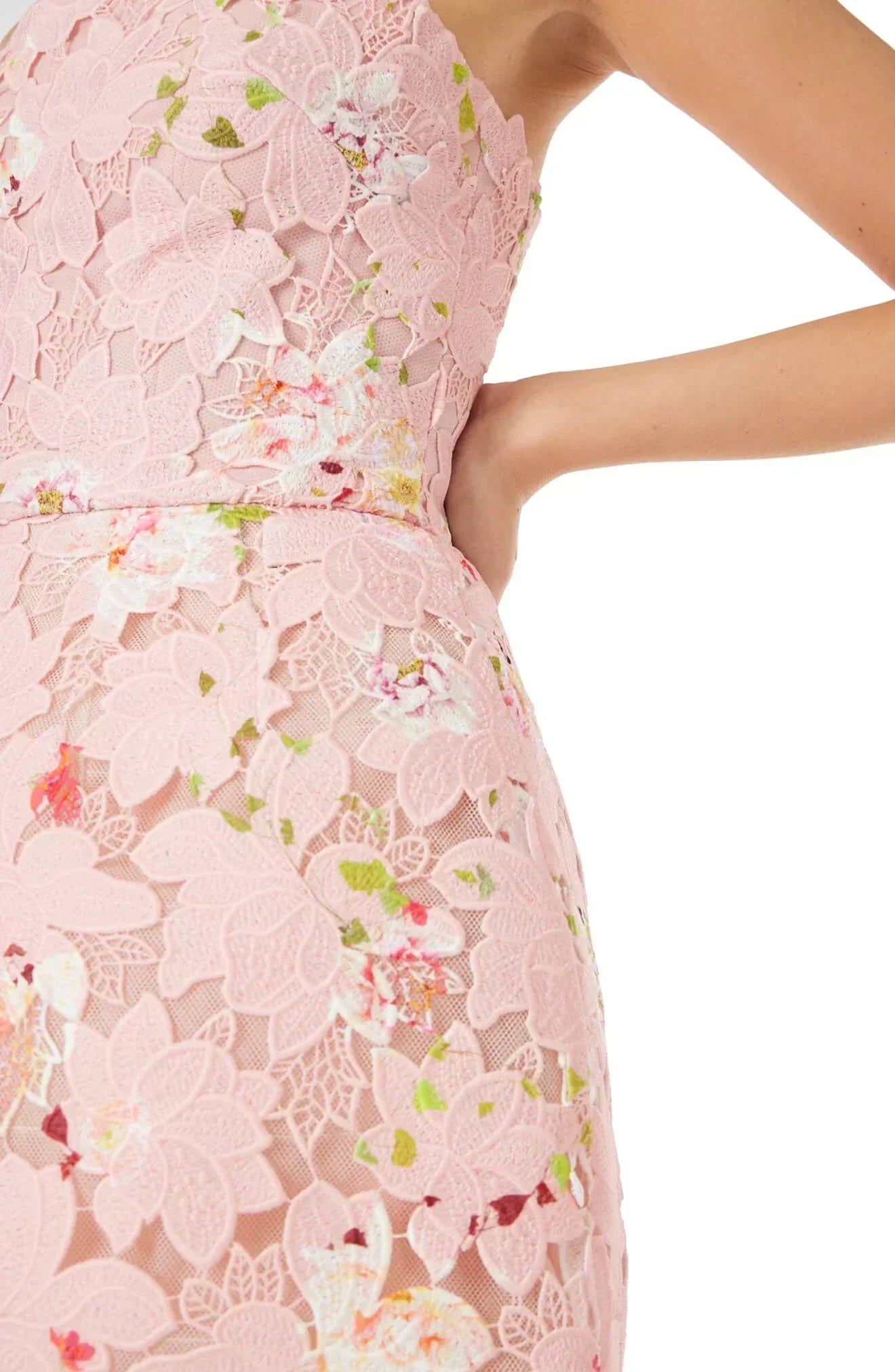 Printed Lace Mini Dress