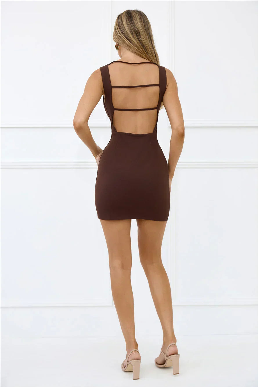 Redefine Style Mini Dress Chocolate
