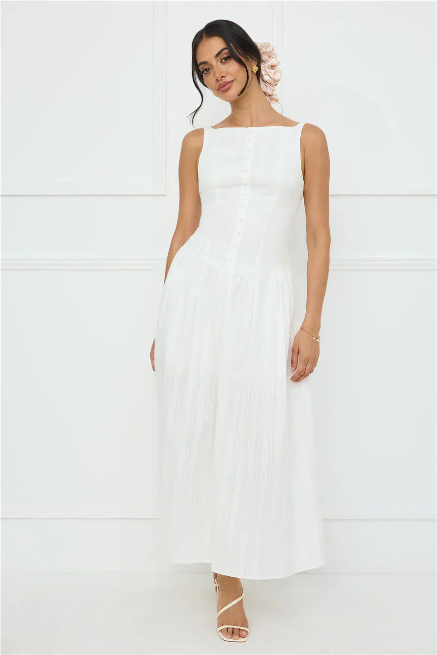 Serene Nights Maxi Dress White