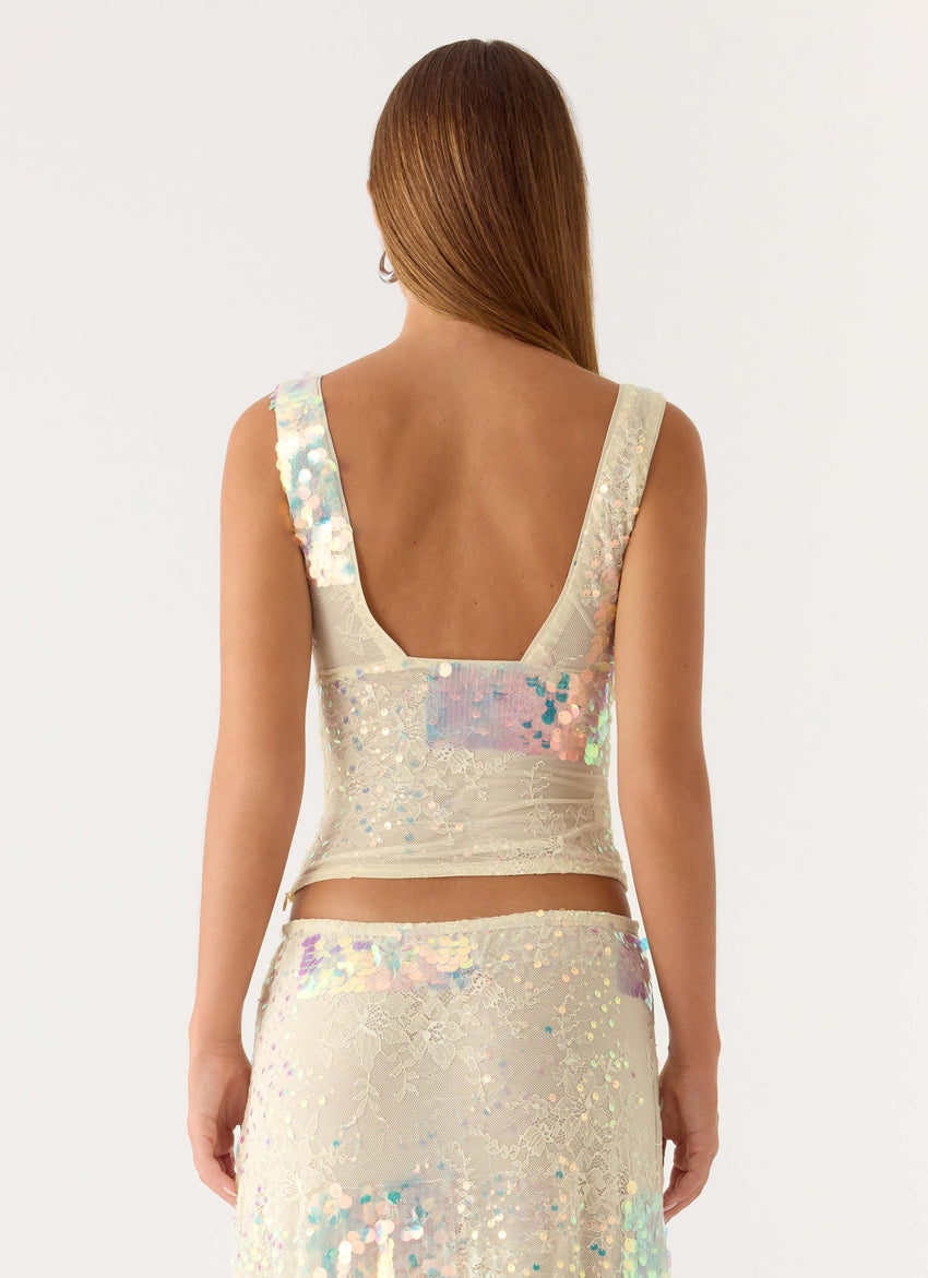 Erinah Sequin Top - Yellow