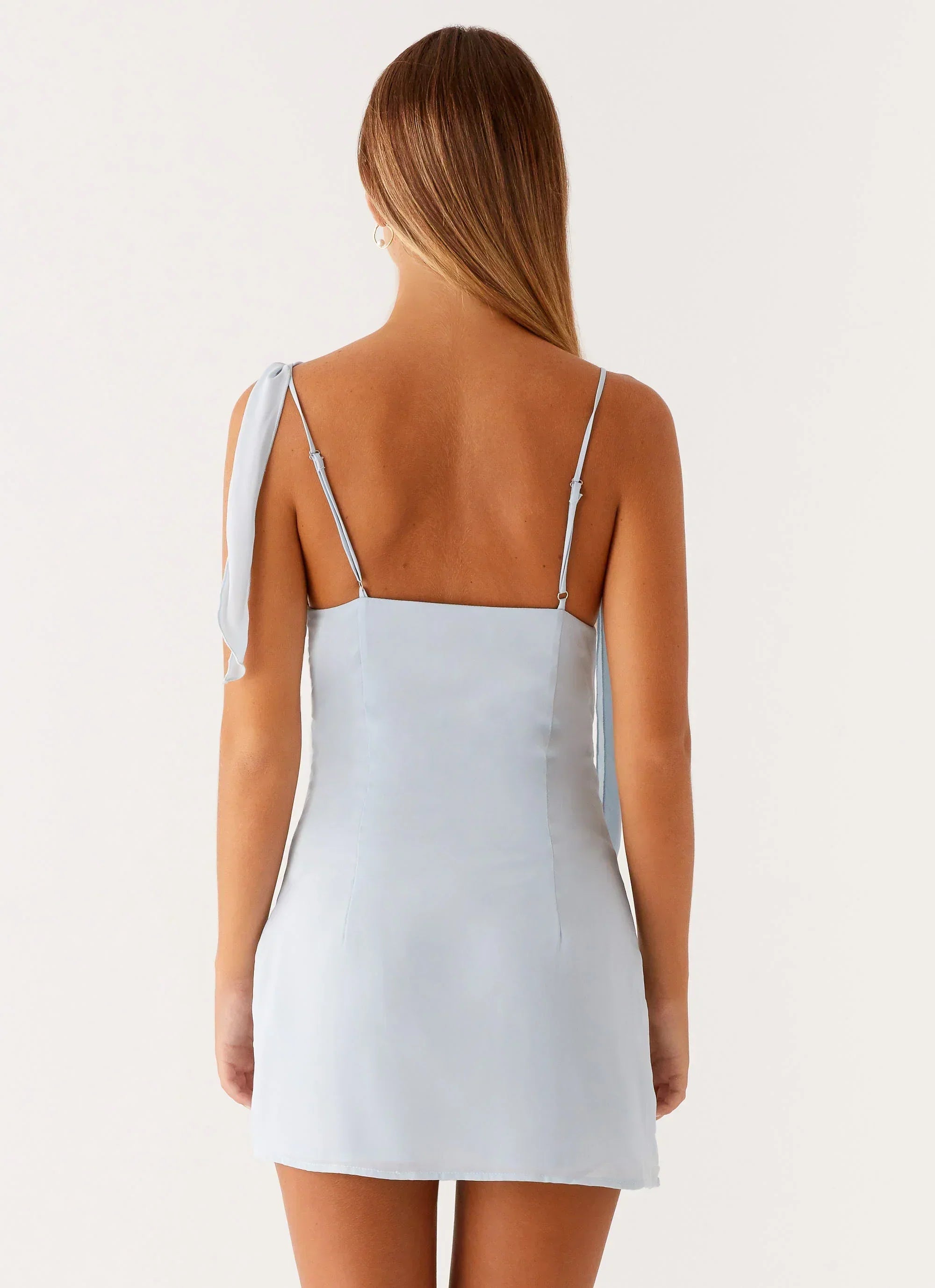 Lily Beaded Mini Dress - Pastel Blue