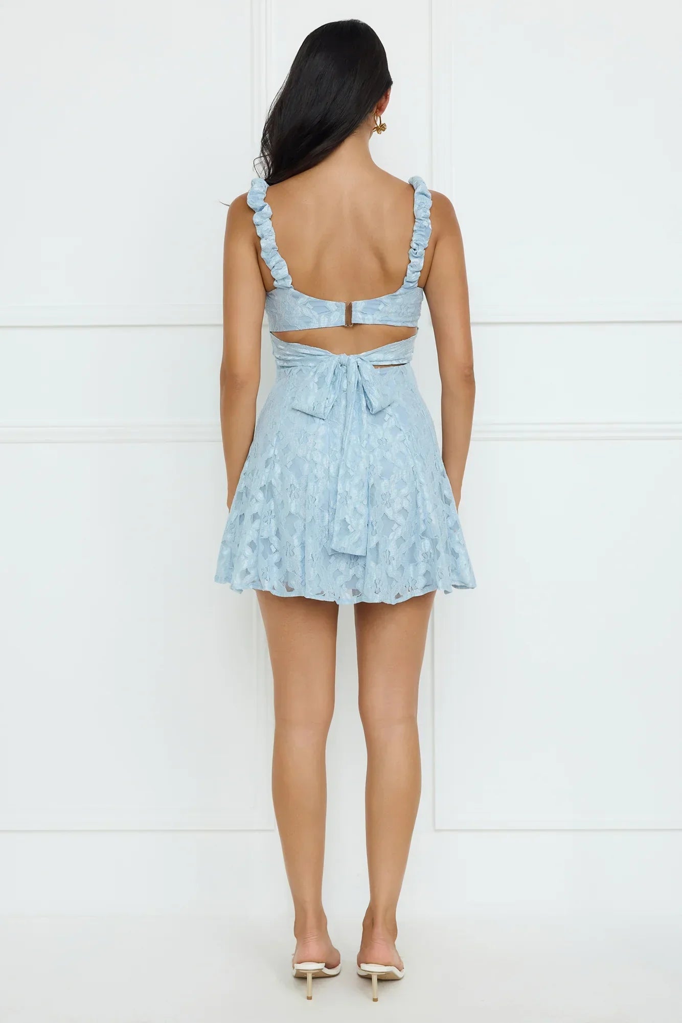 Refreshing Soul Lace Mini Dress Blue