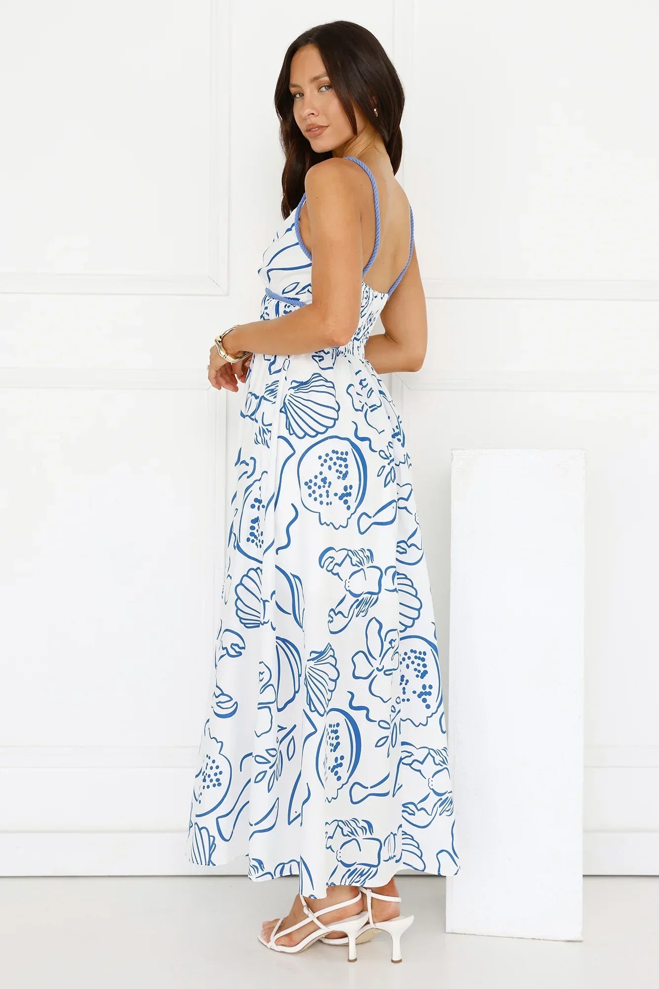Seashell Glow Maxi Dress White