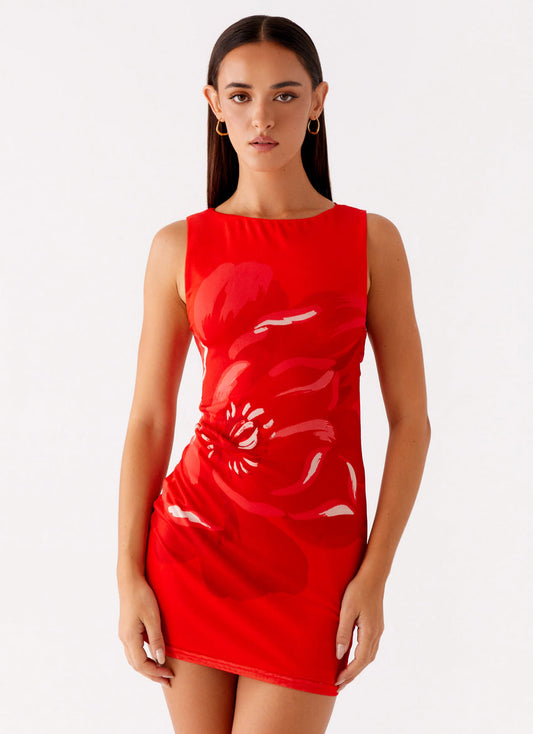 Happy Hour Mini Dress - Red