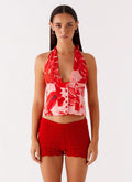 Lets Pretend Halterneck Top - Sicily Sunsets Print
