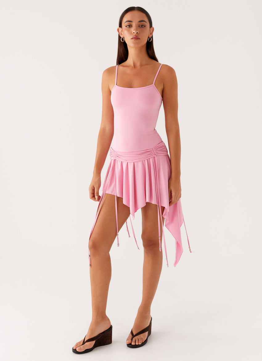 Lino Mini Dress - Baby Pink
